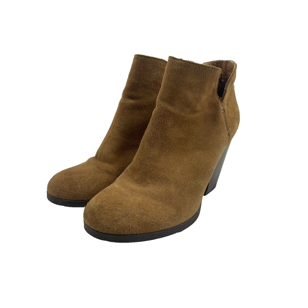 Reaction Kenneth Cole Mightiest Camel Suede Leather Women's Ankle Boot Size 8